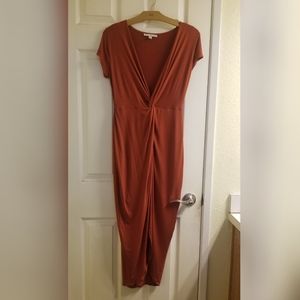Rust Orange Gathered HAUTE MONDE Dress